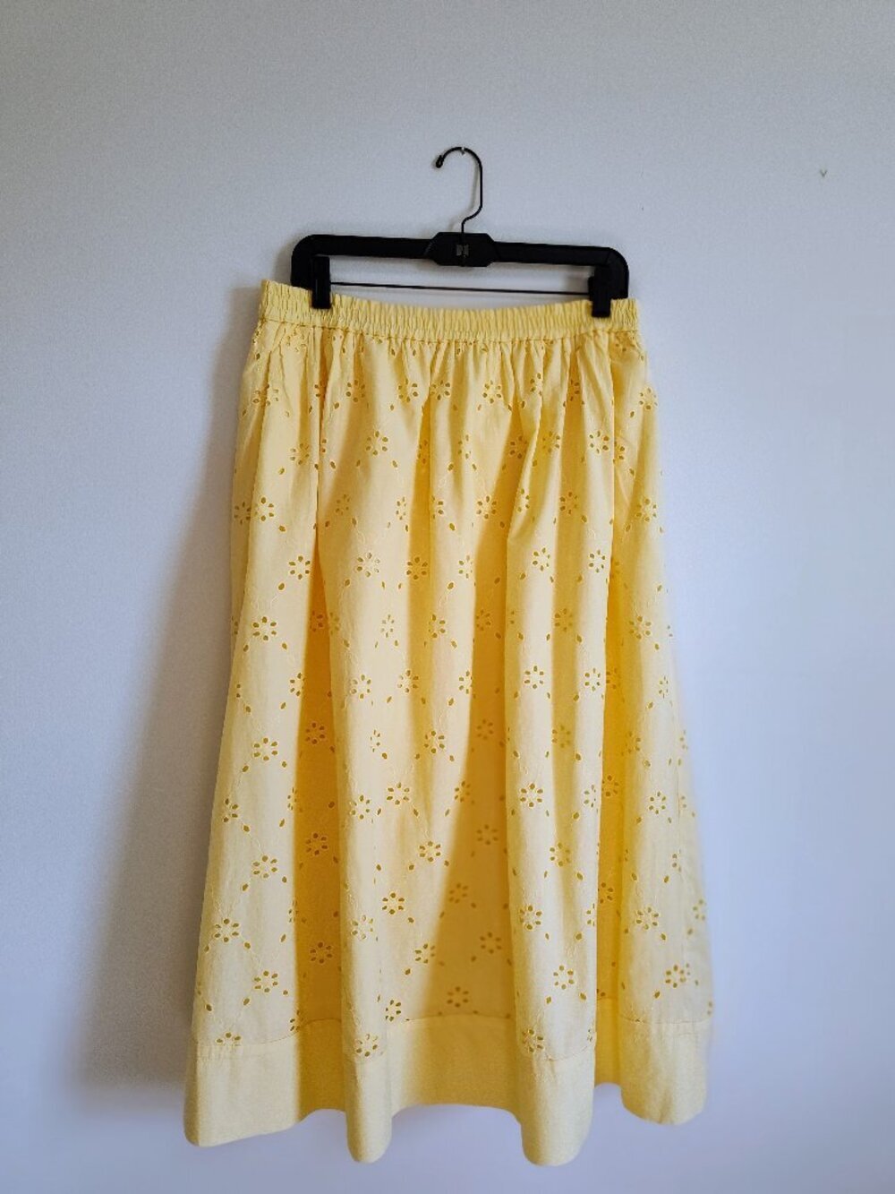 J Crew Factory Yellow Eyelet Skirt